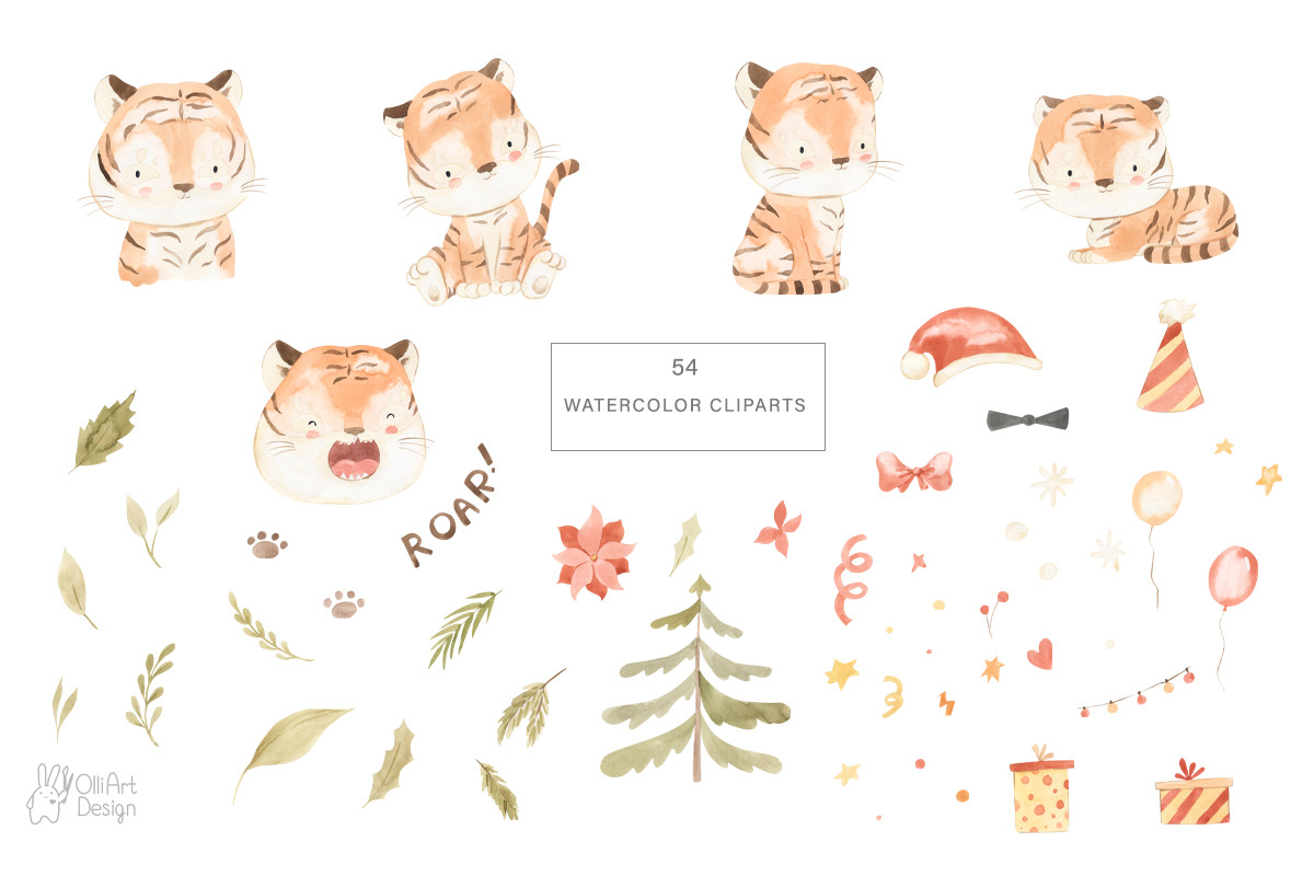 BABY TIGER. Watercolor, an Animal Illustration by OlliArtDesign (Photo 2 of 5)