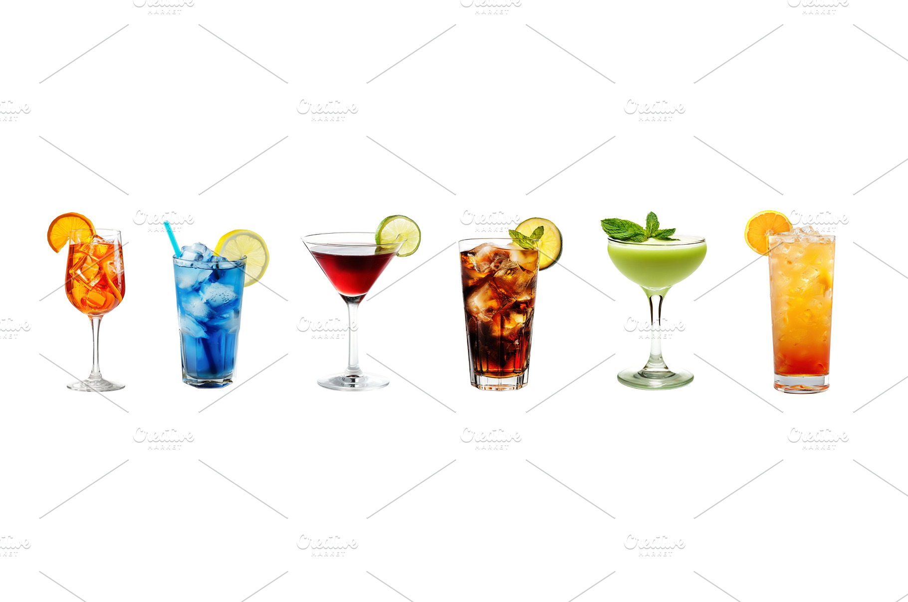 A colorful selection of cocktails, a Food & Drink Photo by piter.goskov