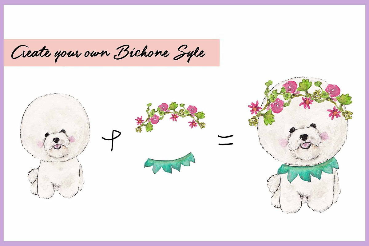 Bichon Frise Clipart Digital Paper, an Animal Illustration by VianneArt (Photo 5 of 7)