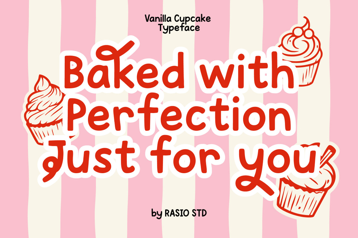 Vanilla Cupcake Food Creative Font, a Sans Serif Font by Rasio Studio (Photo 3 of 8)