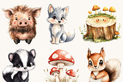 Watercolor Cute Forest Animal, an Animal Illustration by Design Scotch (Thumbnail 6 of 9)