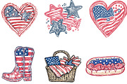 Hand Drawn Patriotic USA Clipart PNG, an Illustration by Designking (Thumbnail 2 of 5)