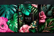 Tropical greenery and floral graphic, a Background Graphic by MONO KEY STUDIO (Thumbnail 2 of 6)
