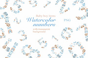 Watercolor Nursery numbers PNG, an Object Graphic by Alena Kurian (Thumbnail 1 of 3)