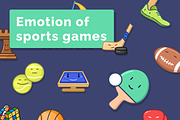 Emotion of sports games icons set, an Emoji Icon by Amazing Custom Icons (Thumbnail 1 of 6)