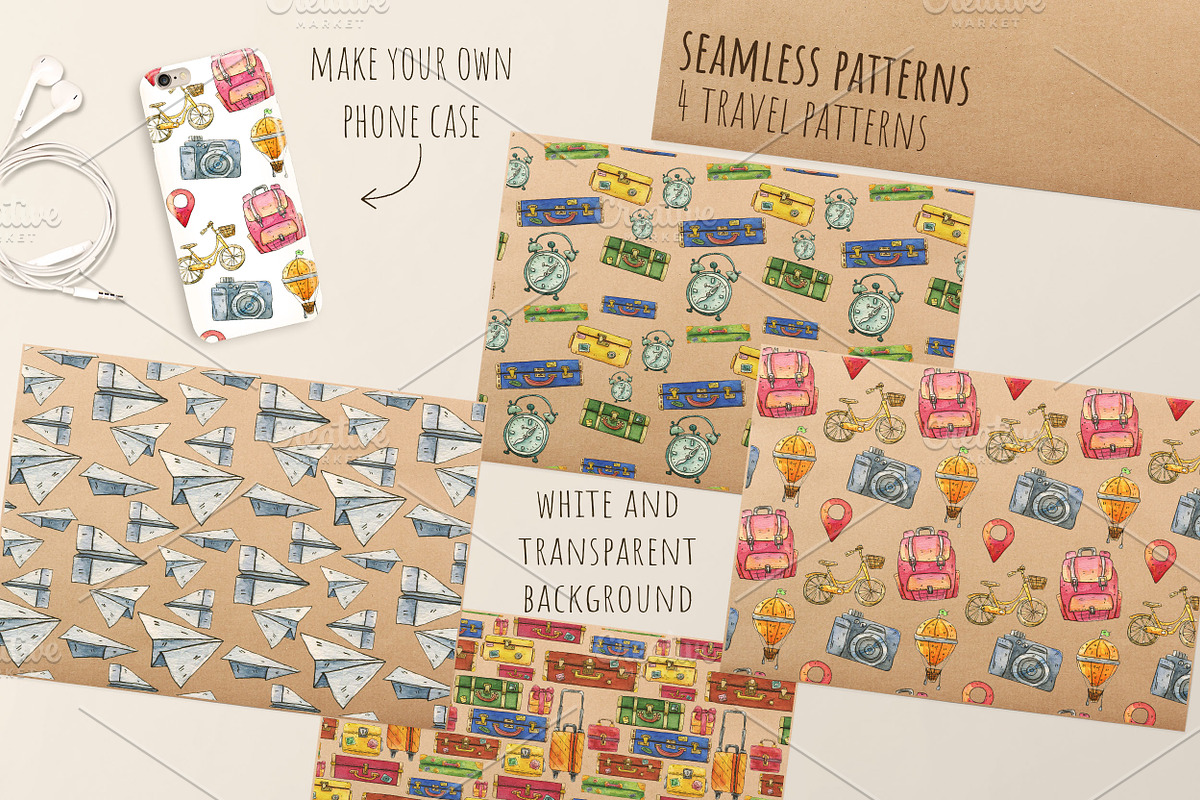 Watercolor Travel Clipart, an Object Graphic by Kitiri Space (Photo 5 of 5)