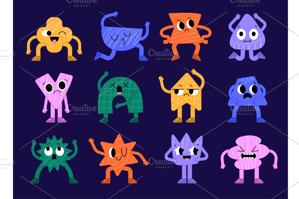 Geometric faces. Abstract characters, an Illustration by Onyx