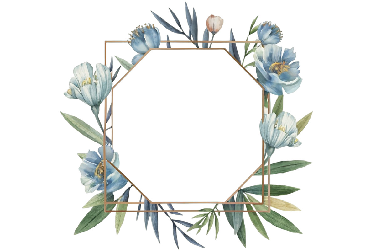 Watercolor Dusty Blue Floral Clipart, an Illustration by CraftArtStudio (Photo 3 of 4)
