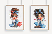 Whimsical Valentine Girl Clipart, an Icon by Libby Wishes (Thumbnail 4 of 7)