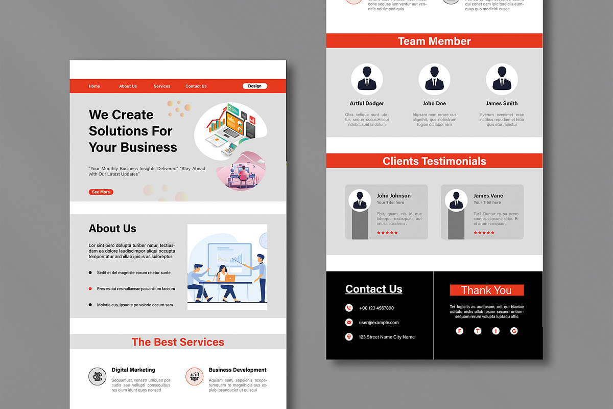 Business Email Newsletter Layout, an UI Kit Template by MightyDesign (Photo 1 of 9)