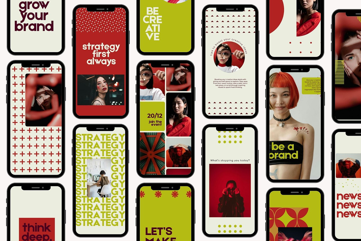 Bold Red Instagram Template Kit, a Social Media Template by Yaaas Design (Photo 8 of 12)