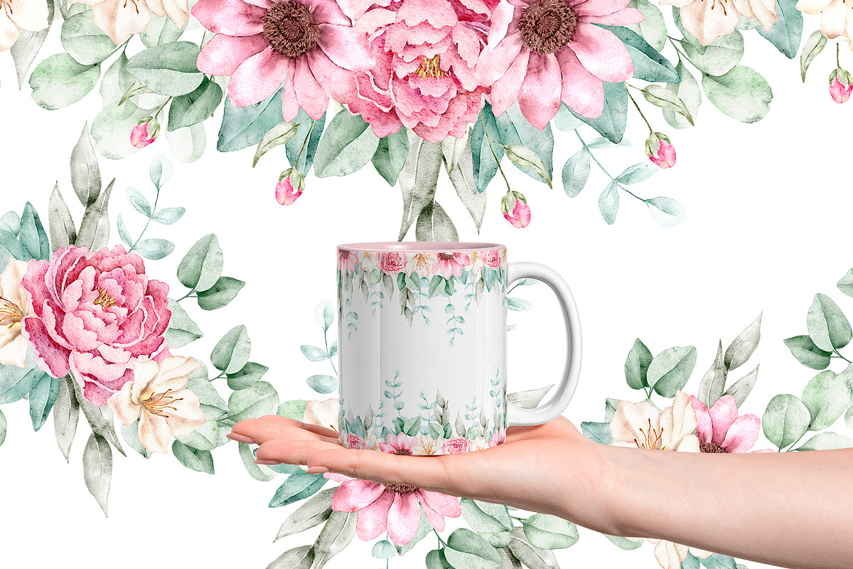 Watercolor Floral Clipart, a Decorative Illustration by Eves_Aquadreams (Photo 11 of 18)
