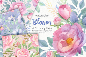 Watercolor Blooming Clipart