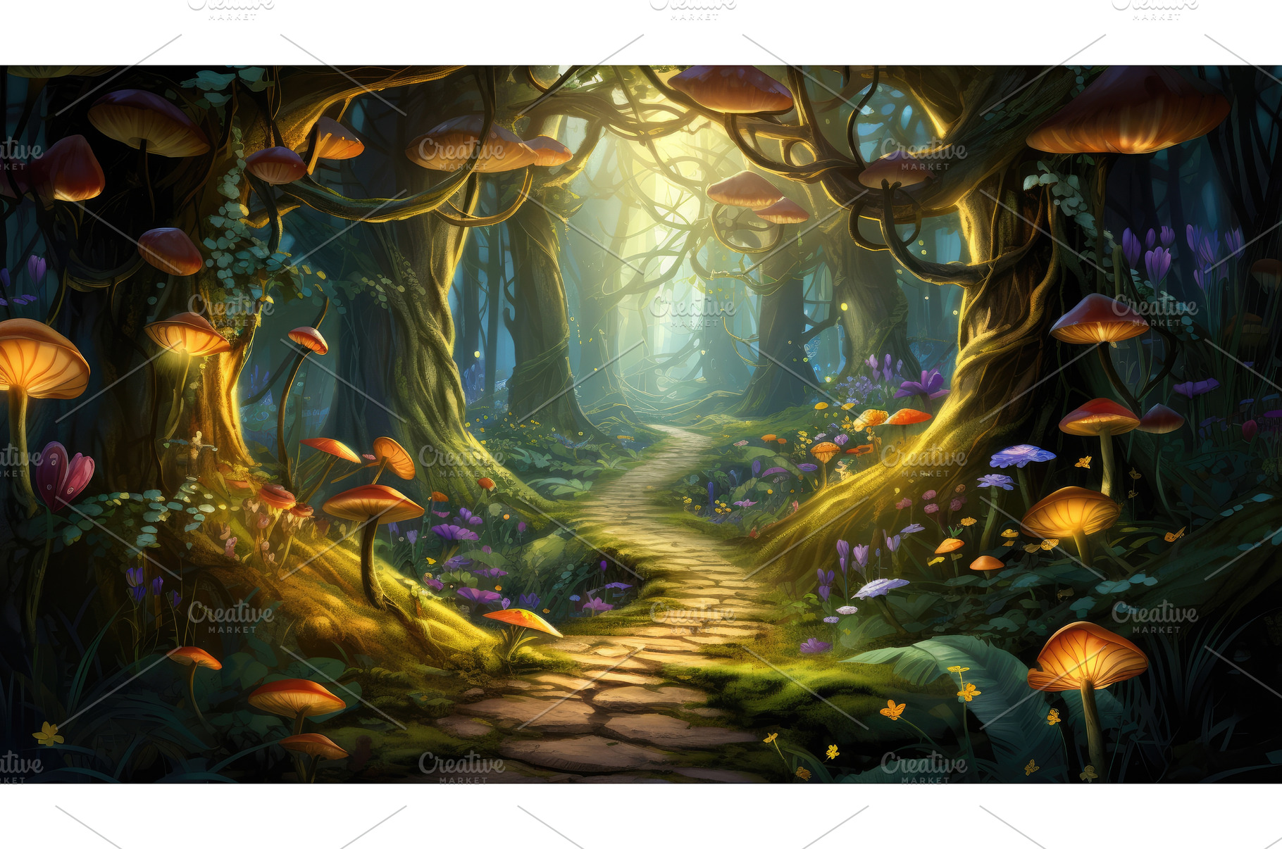 Enchanted forest watercolor, a Nature Photo by Aimagenarium@gmail.com