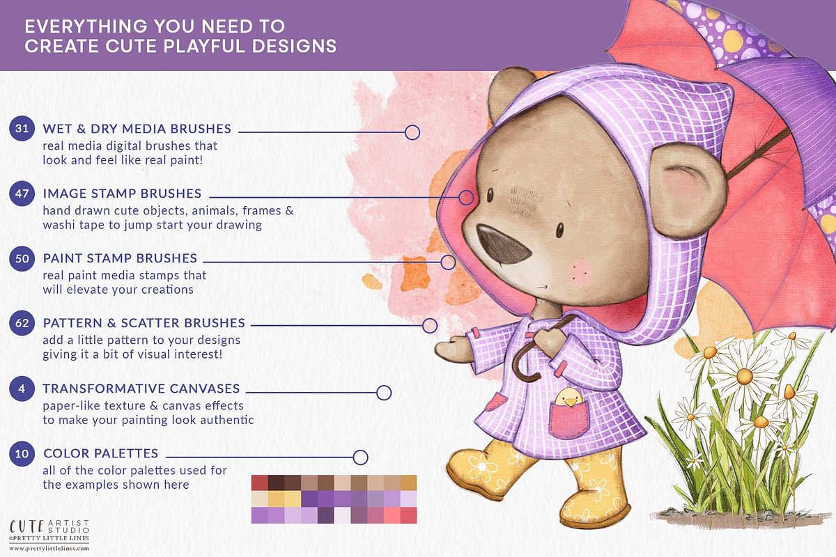 Brushes, Stamps & Texture Toolbox, a Brush Add-On by Pretty Little Lines (Photo 4 of 21)
