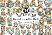 Whimsical Cozy Valentine Clipart, an Illustration by Designking (Thumbnail 1 of 5)