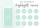 200 Instagram Story Highlight Icons, a Social Media Template by Blog&Glow (Thumbnail 1 of 4)