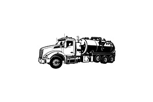 Vacuum Truck - Waste Removal -, a Transportation Illustration by Digital-Clipart