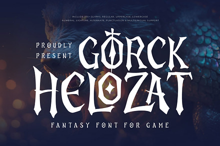 Gorck Helozat - Display Fantasy Font, a Serif Font by twinstd