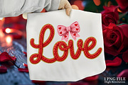 Crochet Pink Love Bow Valentine PNG, an Illustration by Canvas Craft (Thumbnail 1 of 7)
