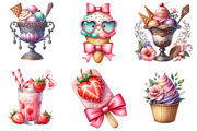Coquette Ice Cream Shop Clipart, an Illustration by Pixels.Craft (Thumbnail 4 of 9)