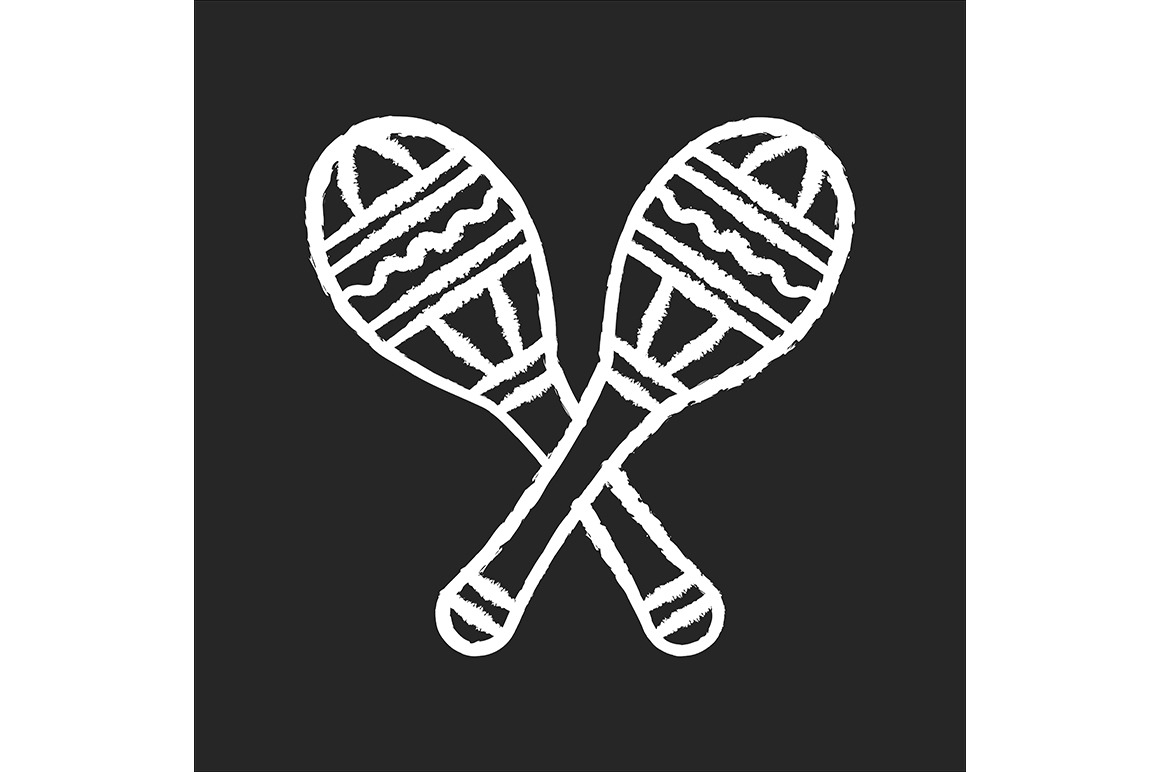 Maracas Chalk White Icon by Bsd Studio | Creative Market