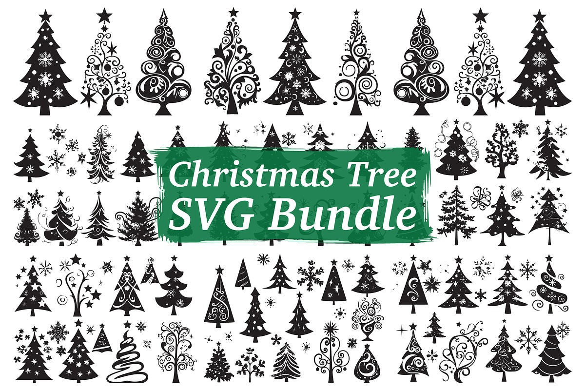 Festive Christmas Tree SVG Set, an Illustration by Designs_River