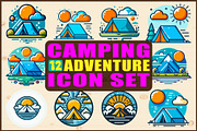 Camping Adventure Icon Set, an Object Graphic by Gfx_Store (Thumbnail 1 of 13)