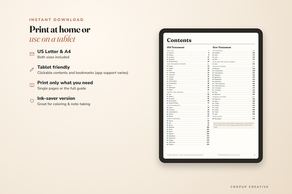 Bible Study Guide - All 66 Books, a Stationery Template by CropUp Creative (Photo 8 of 10)