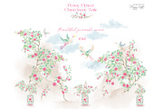 Peony chinoiserie toile cliparts, a Decorative Illustration by TheHappyGiftArt (Thumbnail 7 of 11)