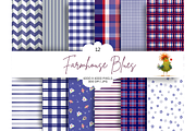 Farmhouse Blue Pattern Collection, a Pattern Graphic by Earley Bird Design Studio (Thumbnail 1 of 6)