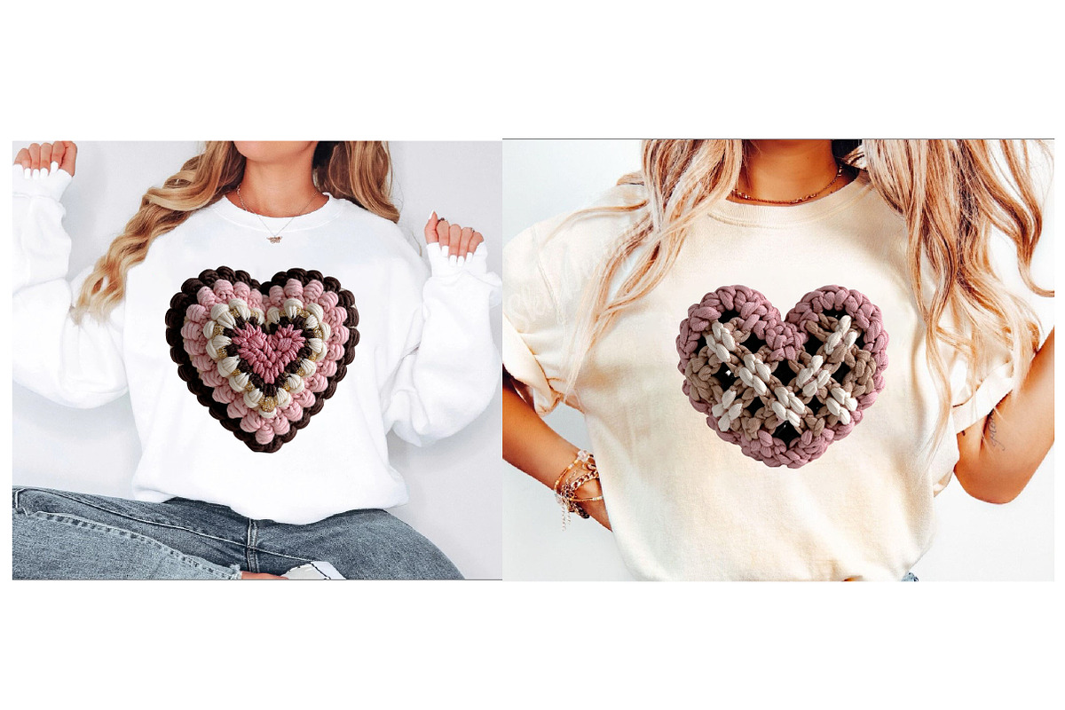 Valentine PNG Bundle Faux Yarn, an Illustration by Designworld (Photo 4 of 6)
