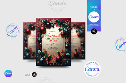 Christmas Dinner Flyer Template, a Flyer Template by Aam360