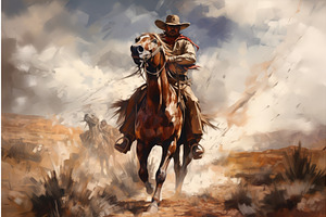 Alluring Cowboy Banner Portrait