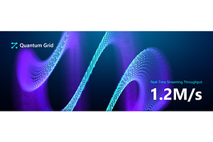 Quantum grid wireframe wave with, a Technology Illustration by RDShop