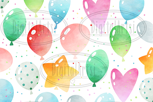 Balloons Watercolor Clipart Set