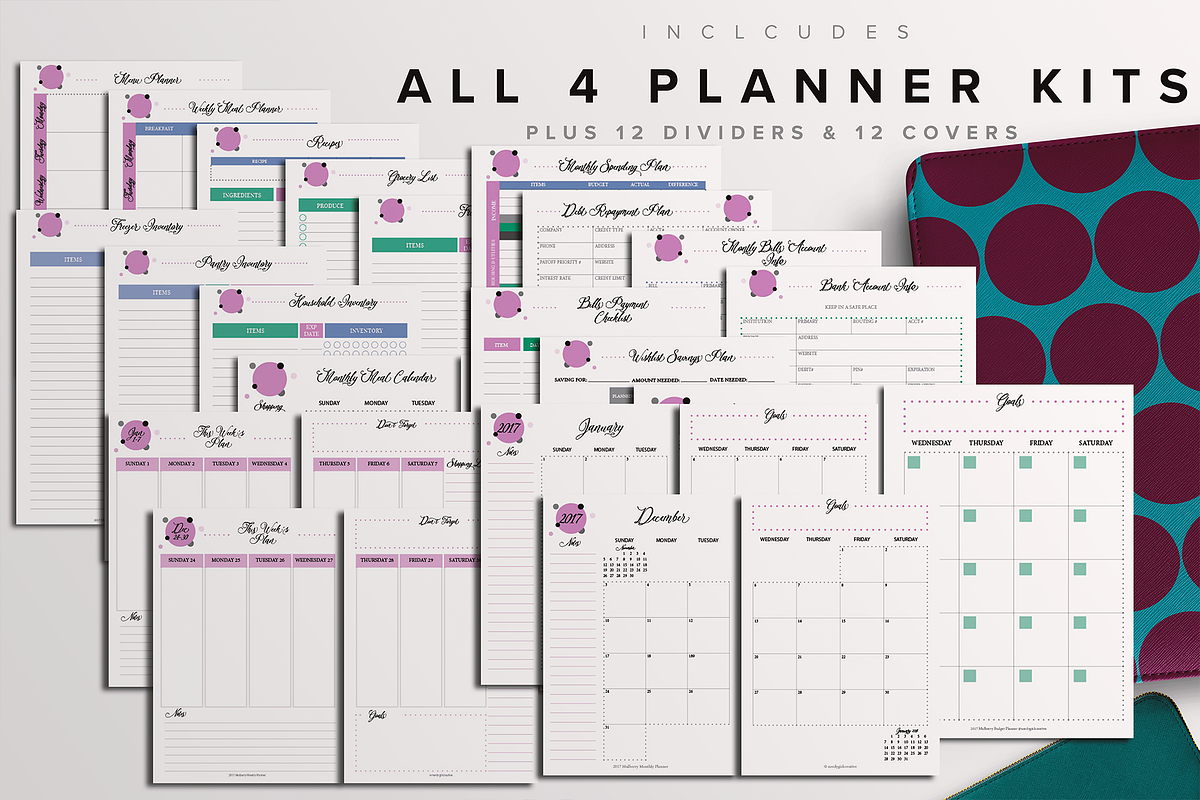 2017 Ultimate Planner Kit- 3 Sizes, a Stationery Template by Nerdy Girl Creative (Photo 3 of 3)