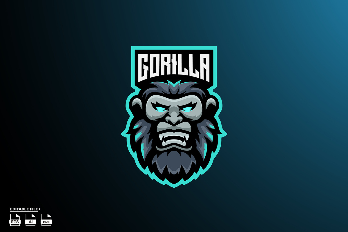 Gorilla esport mascot logo, a Branding & Logo Template by LOGTURNAL