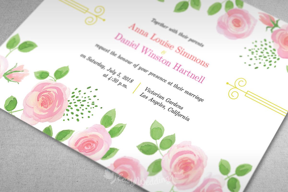 Garden Rose Wedding Set (standart), an Invitation Template by Shiny Wedding (Photo 2 of 3)