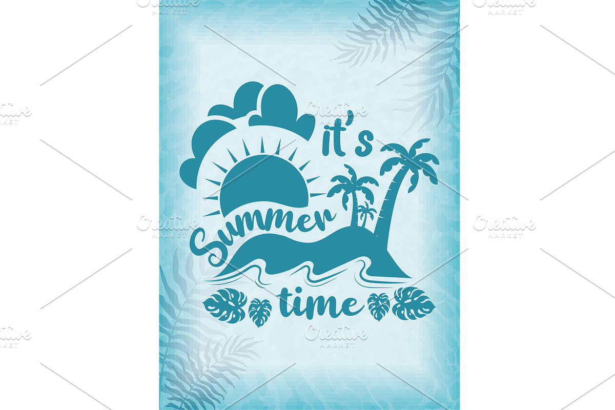 Its summer time poster with sun and, an Object Illustration by studioDK