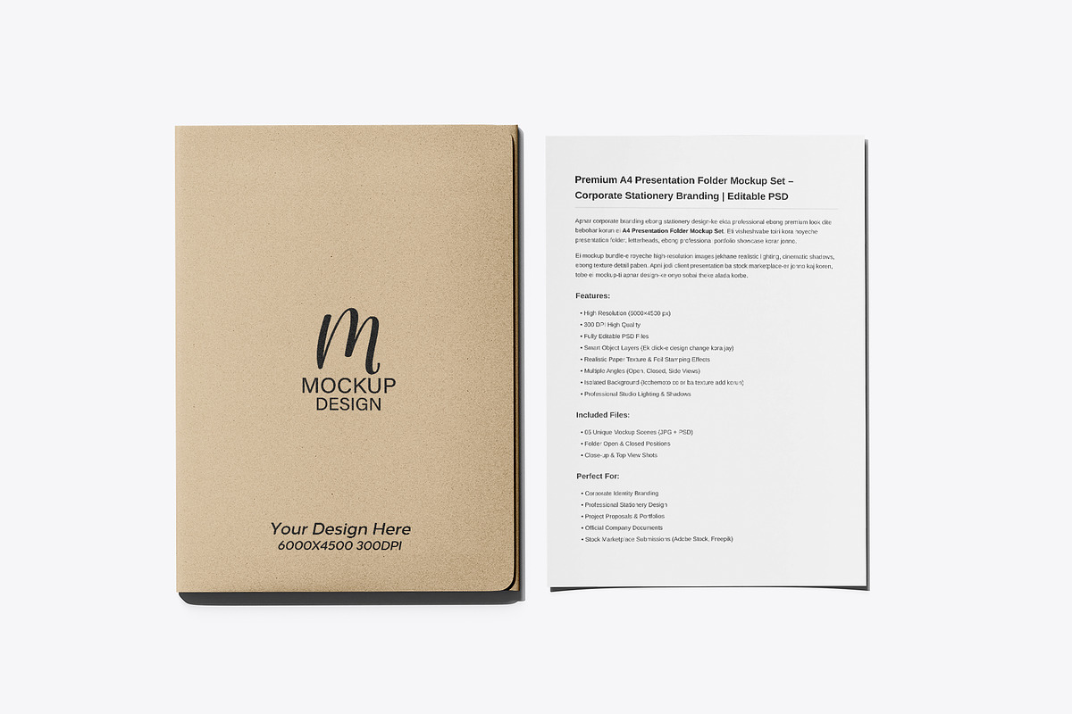 A4 Presentation Folder & Mockup, an Advertising Mockup by pixelmock (Photo 13 of 17)