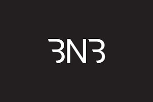 BNB,  letters logo monogram design, a Branding & Logo Template by Walldecorated