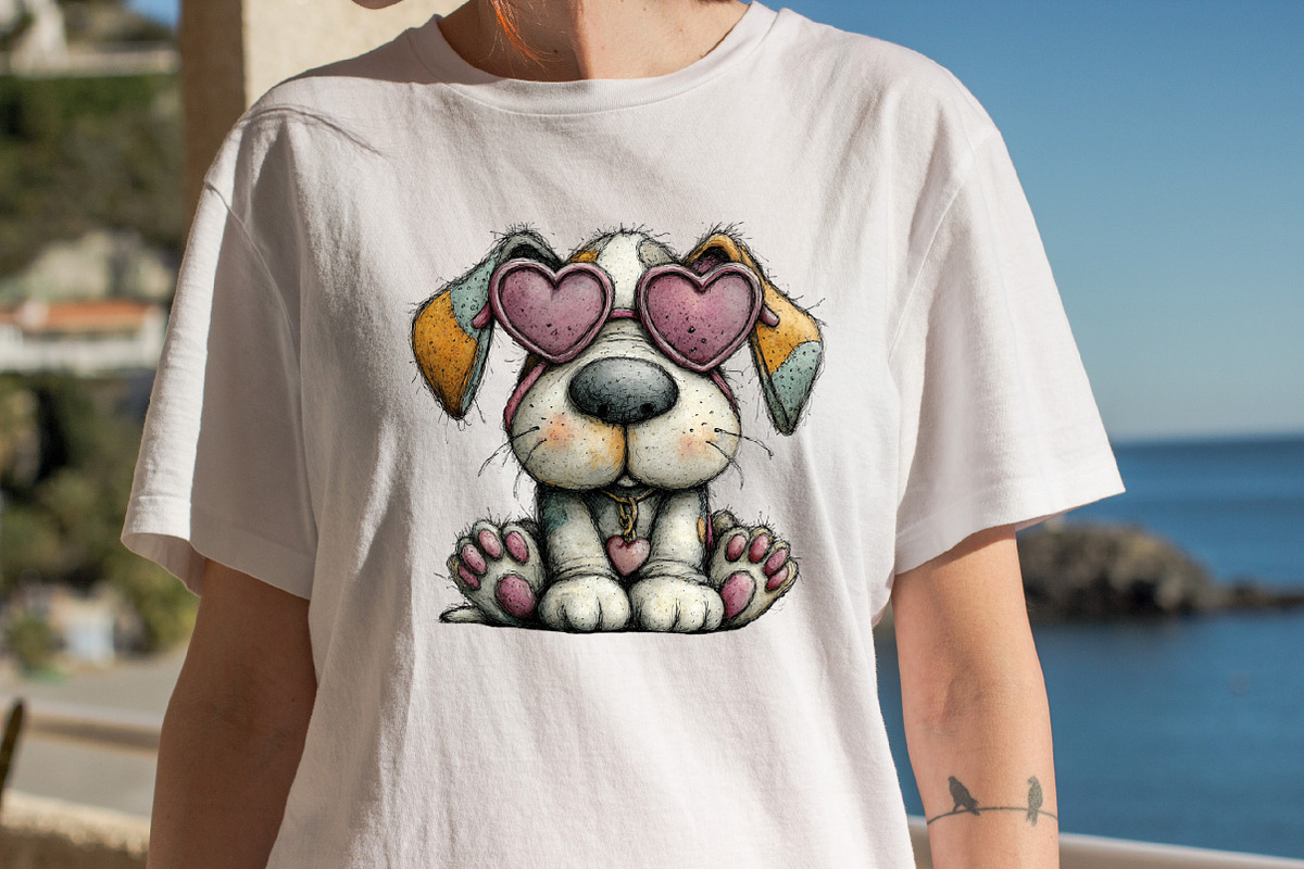 Whimsical Valentine Dog Clipart Bun, an Illustration by SVGArt (Photo 8 of 8)