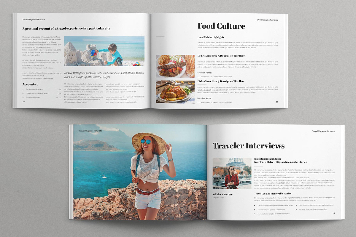 Travel Magazine Template Landscape, a Magazine Template by E-Type (Photo 4 of 8)