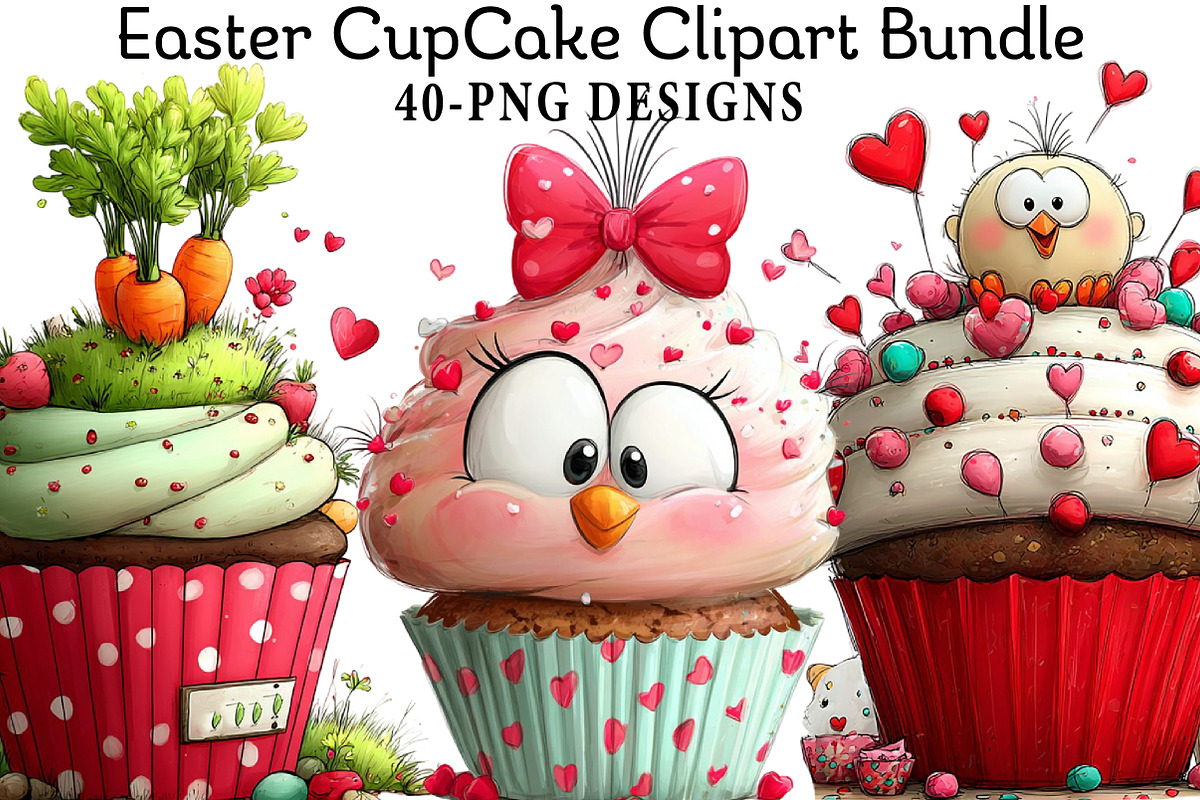 Easter CupCake Clipart Bundle, an Illustration by Daily.Designs (Photo 1 of 8)