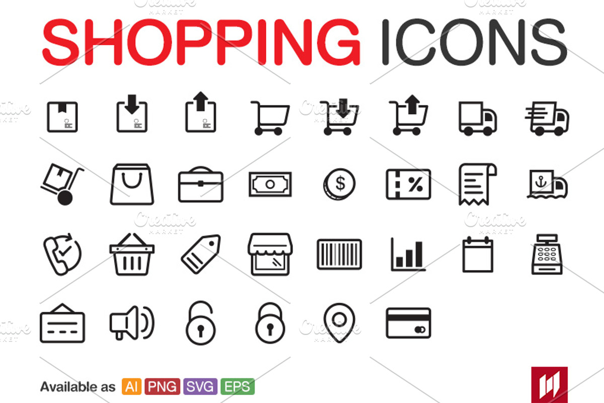 Shopping & E-Commerce Icons, an Icon by NAS (Photo 1 of 2)