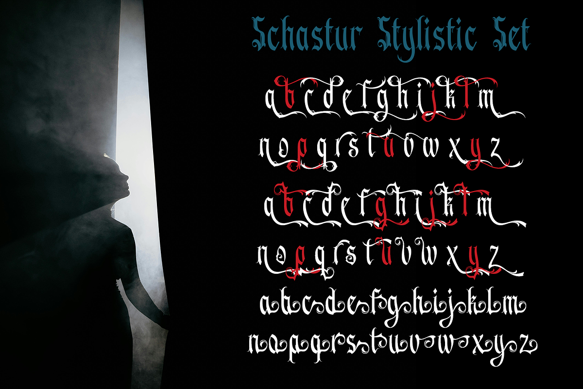 Schastur - Blackletter Typeface, a Blackletter Font by madeDeduk (Photo 7 of 10)
