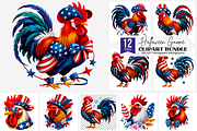 Patriotic Rooster Sublimation PNG, a Graphic by Clipart Bloom (Thumbnail 1 of 13)