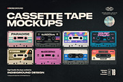 Cassette Tape Mockups, a Product Mockup by Indieground Design Inc. (Thumbnail 1 of 8)