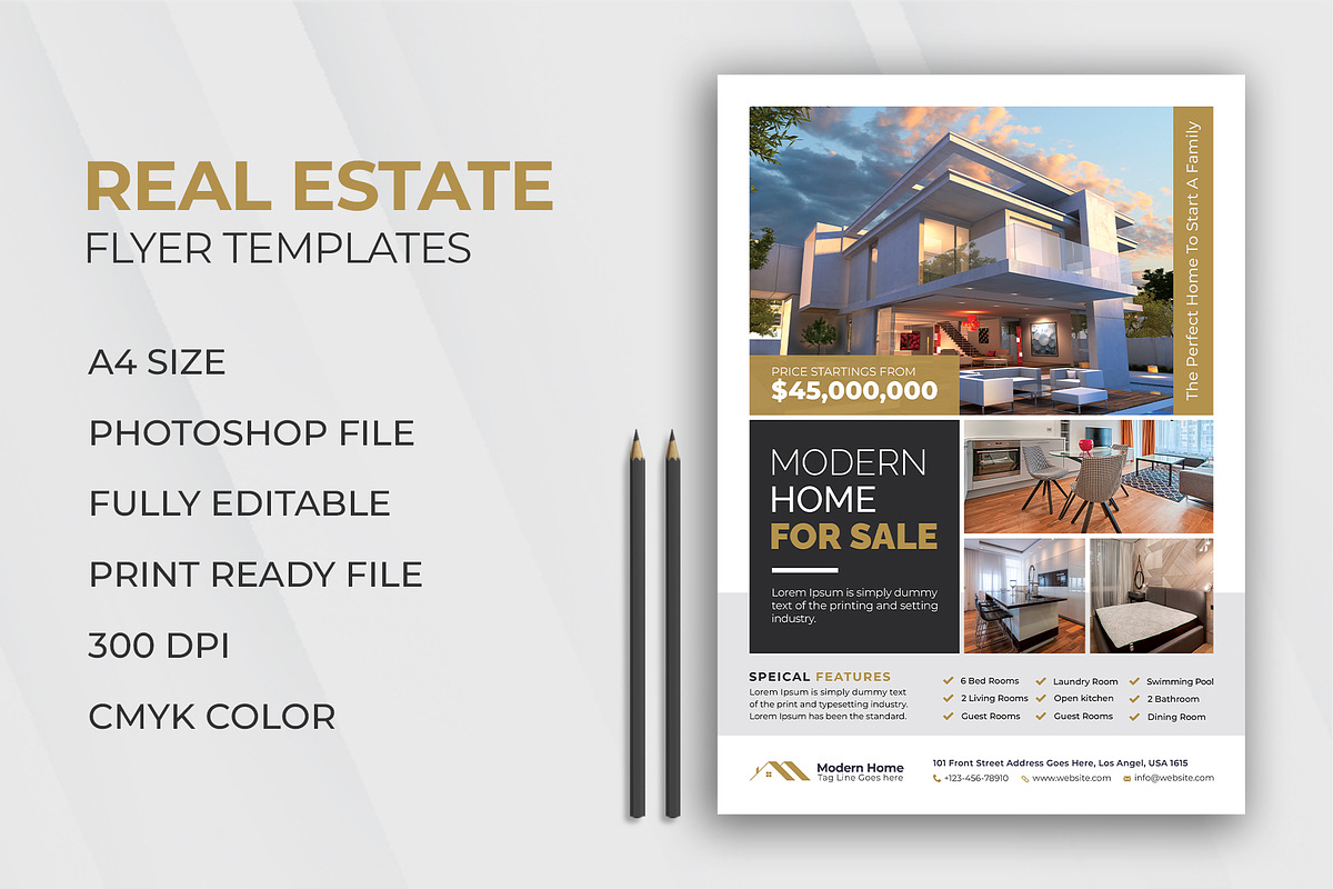 Real Estate Flyer Template, a Flyer Template by Abdul Studio (Photo 1 of 4)